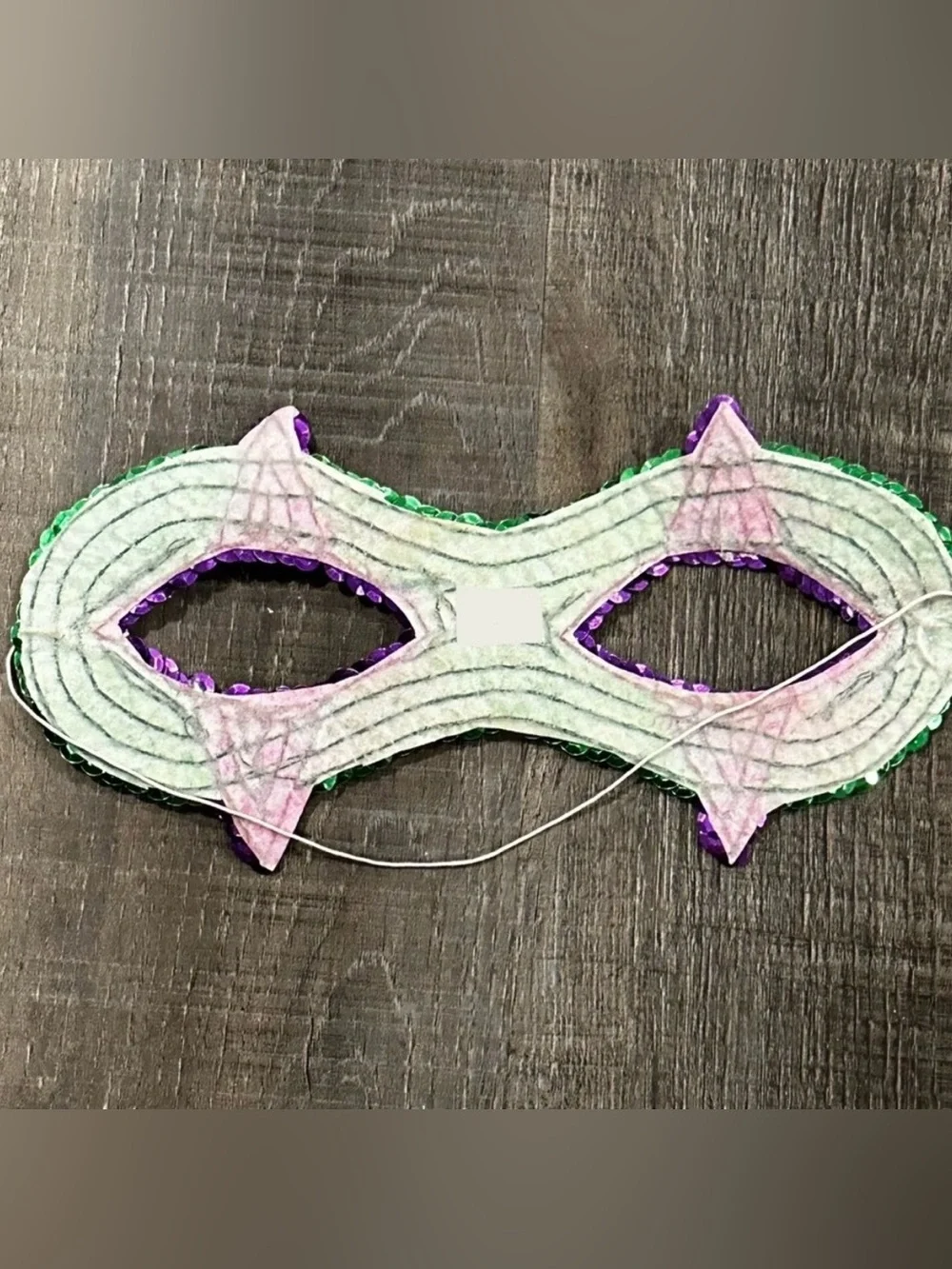 💞 New Green & Purple Sequin One Size Halloween / Mardi Gras Mask